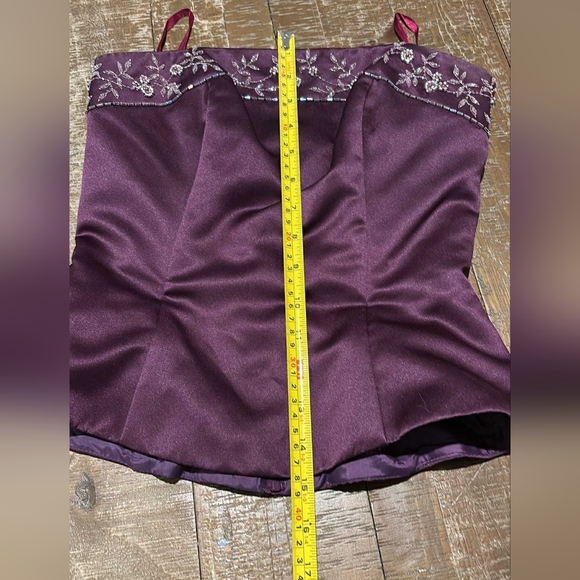 Embroidered Purple Satin Camisole By Impressions Xs - Picture 9 of 12